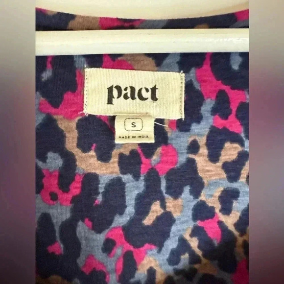 Pact Women’s Purple & Blue Leopard Revive Flutter Midi Dress with Pockets - Picture 2 of 4